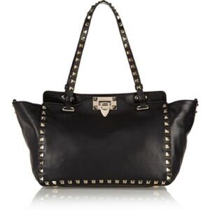 Valentino Black Tote with Gold Studs